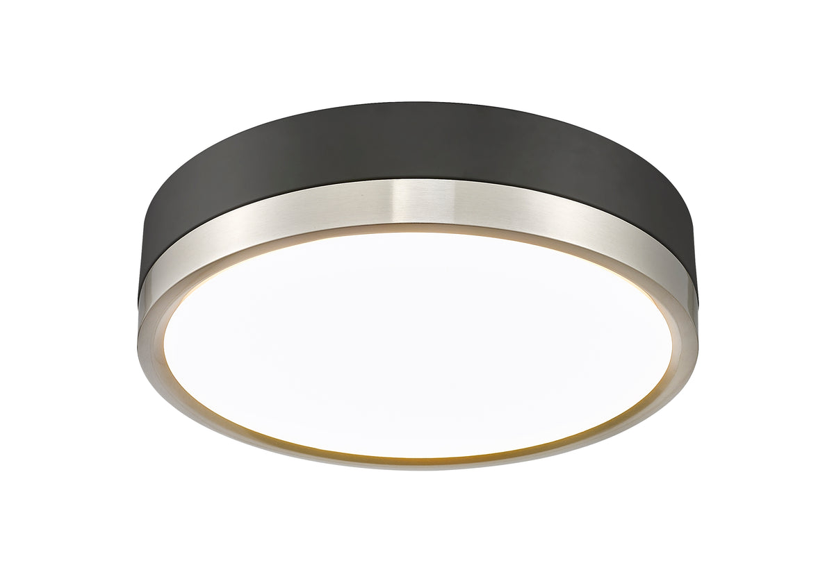 Plafonnier Algar Noir mat + Nickel brossé, 12" – vue 5