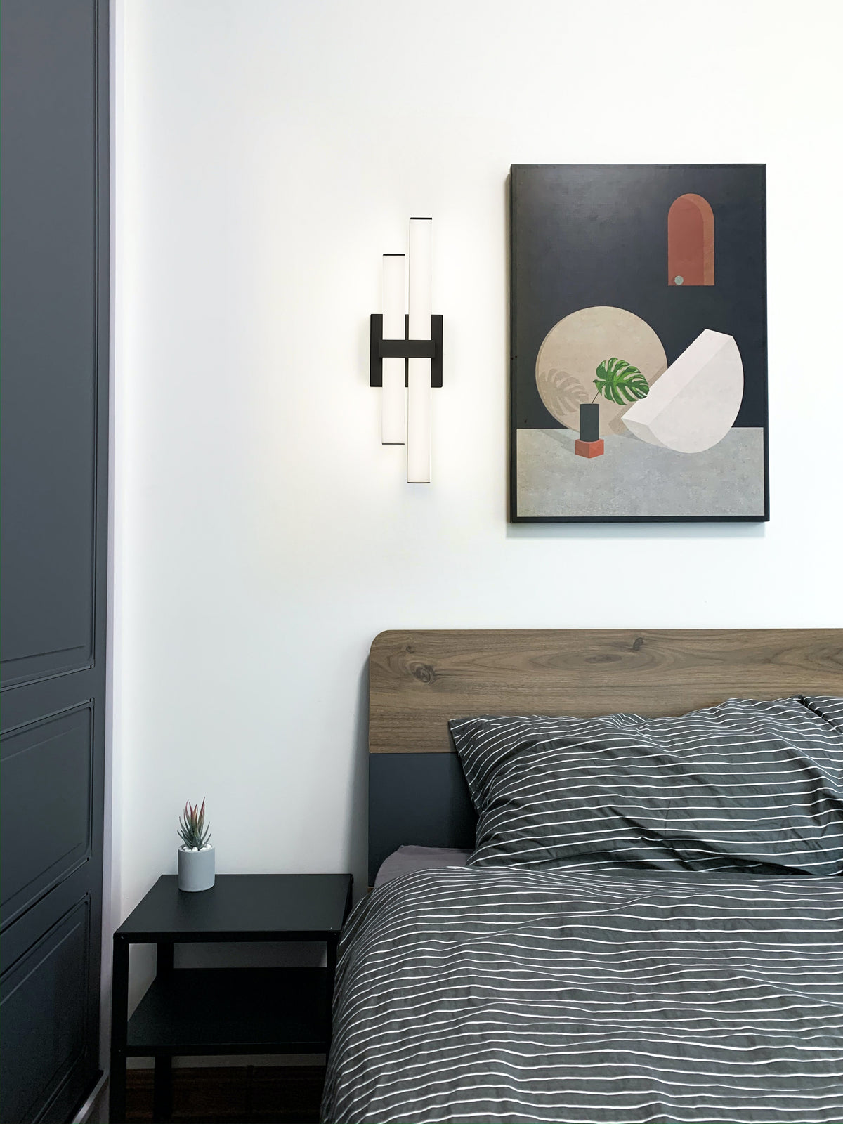 Barre d'éclairage de salle de bain Zane Noir mat, 18" – vue 2