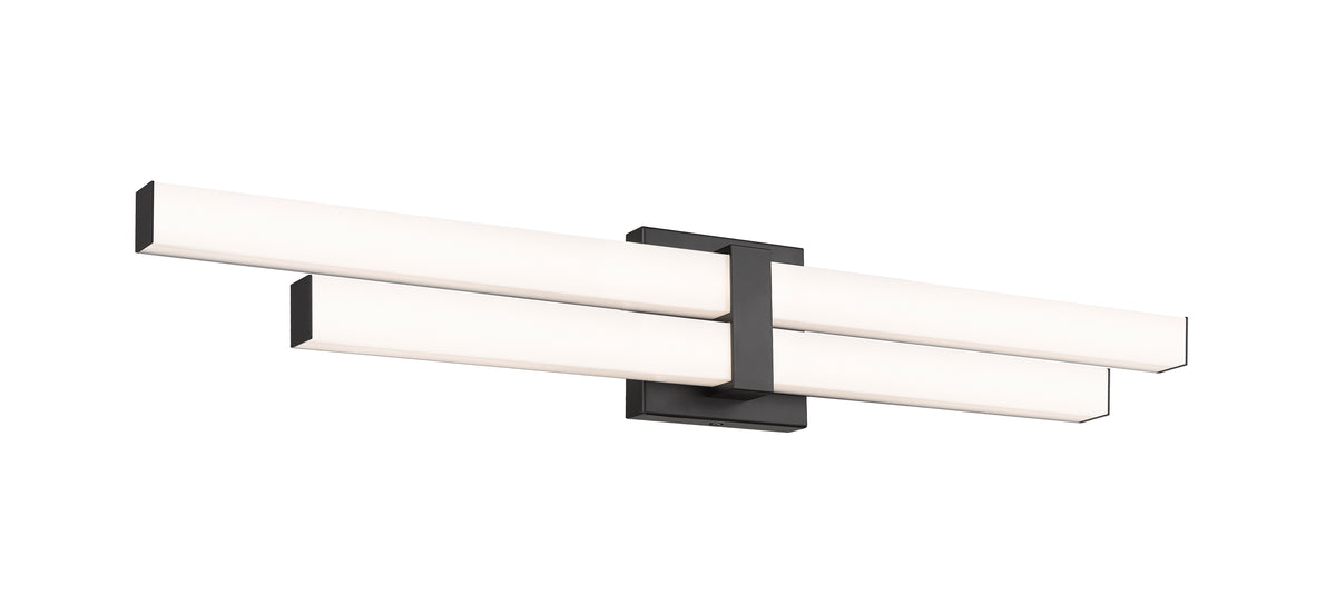 Barre d'éclairage de salle de bain Zane Noir mat, 32" – vue 4