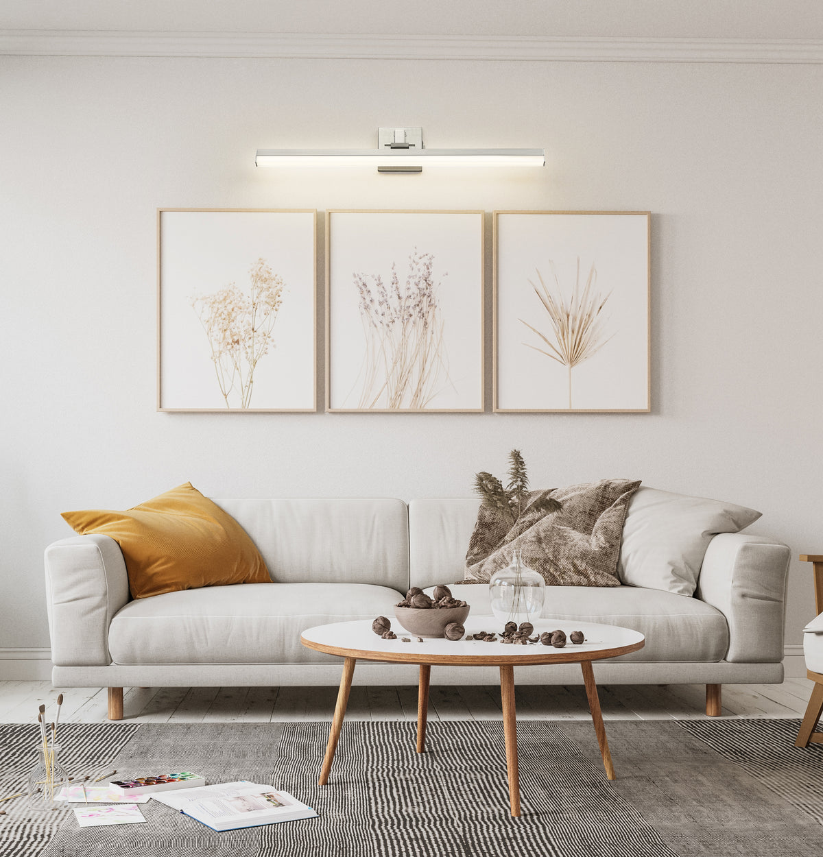 Barre d'éclairage de salle de bain Liam Nickel brossé, 32" – vue 3