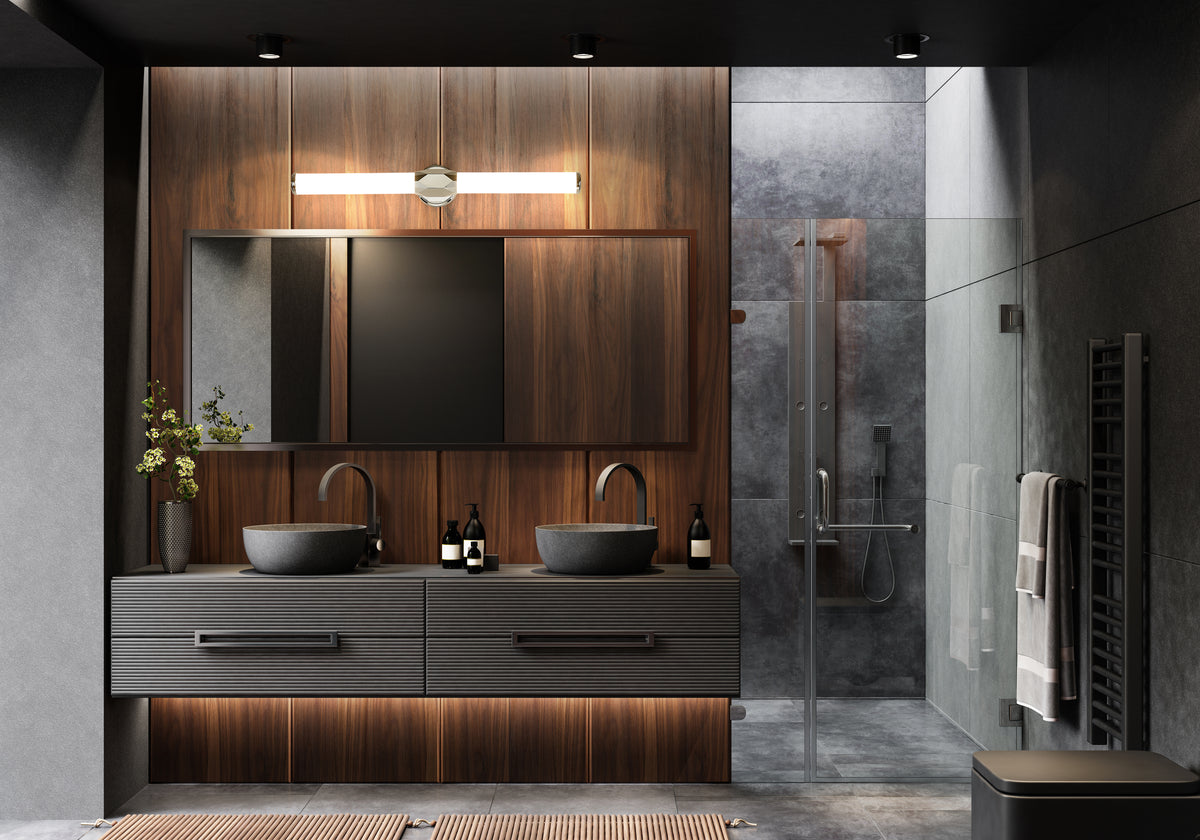 Barre d'éclairage de salle de bain Cooper Chrome, 32" – vue 2