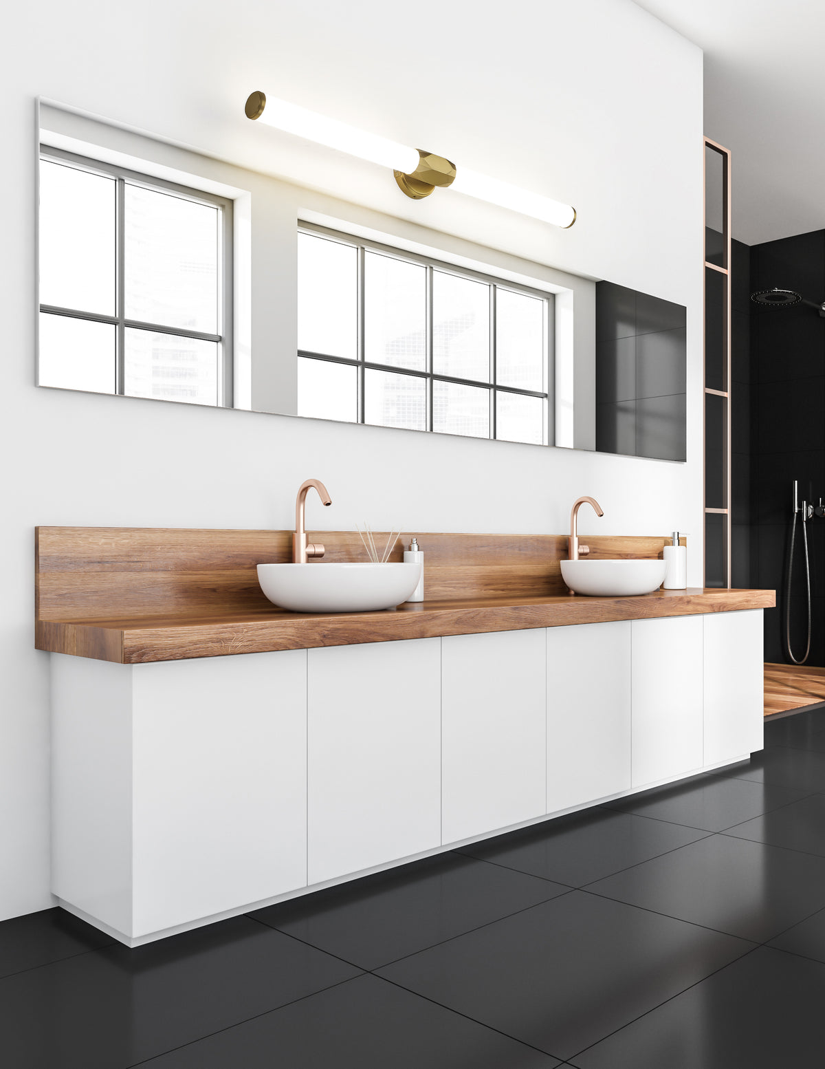 Barre d'éclairage de salle de bain Cooper Or moderne, 40" – vue 2