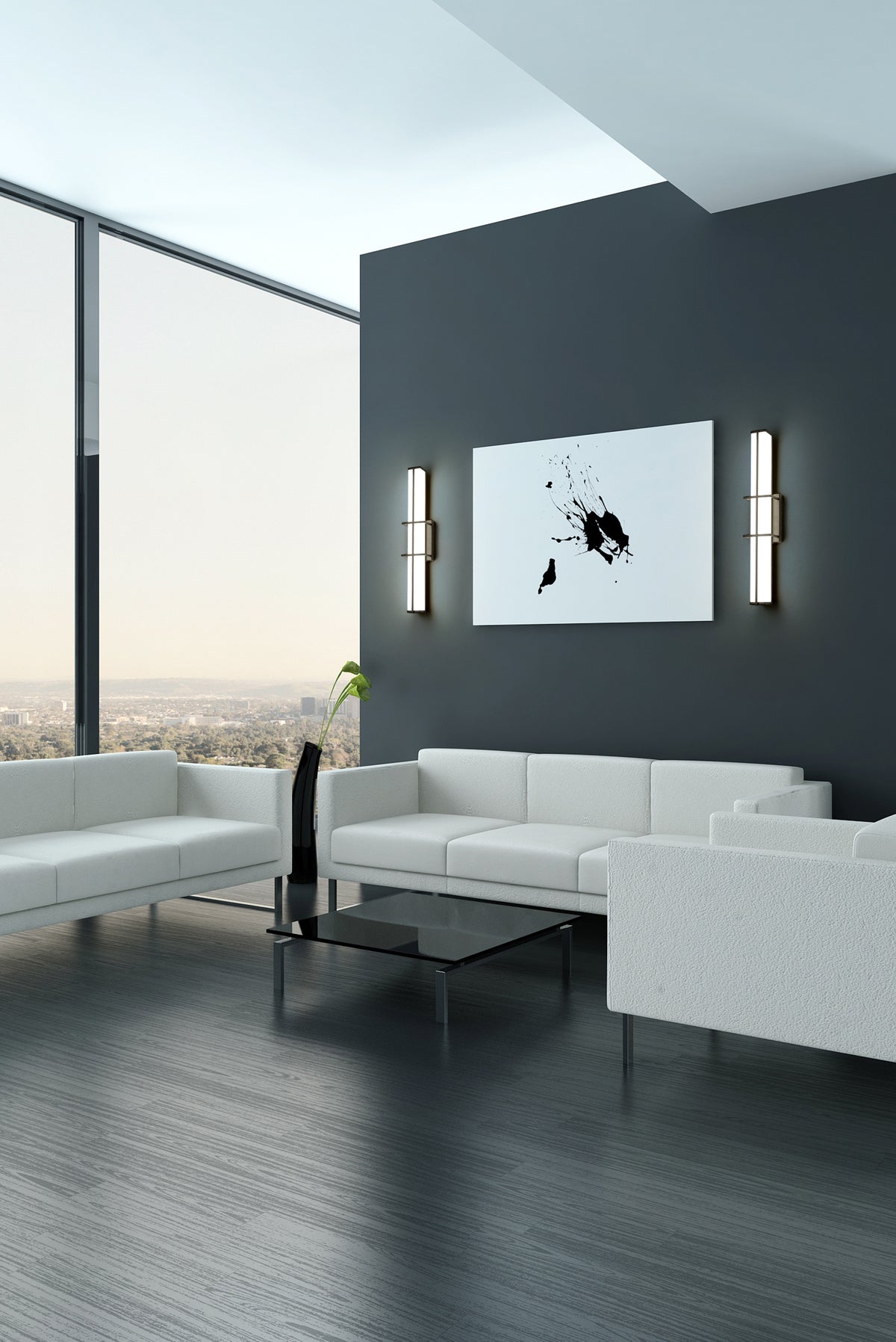 Barre d'éclairage de salle de bain Harrison Noir mat, 25" – vue 2