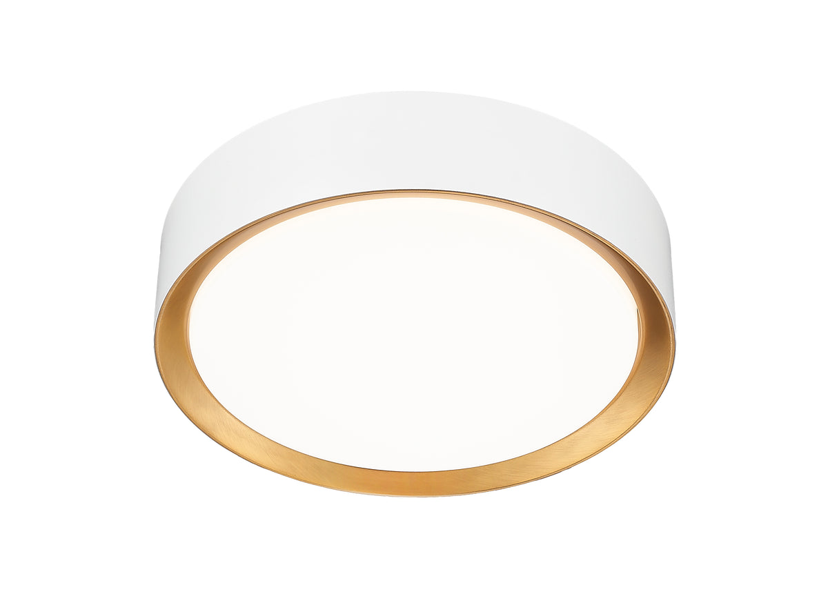 Plafonnier Kawan Blanc mat + Or moderne, 12" – vue 5