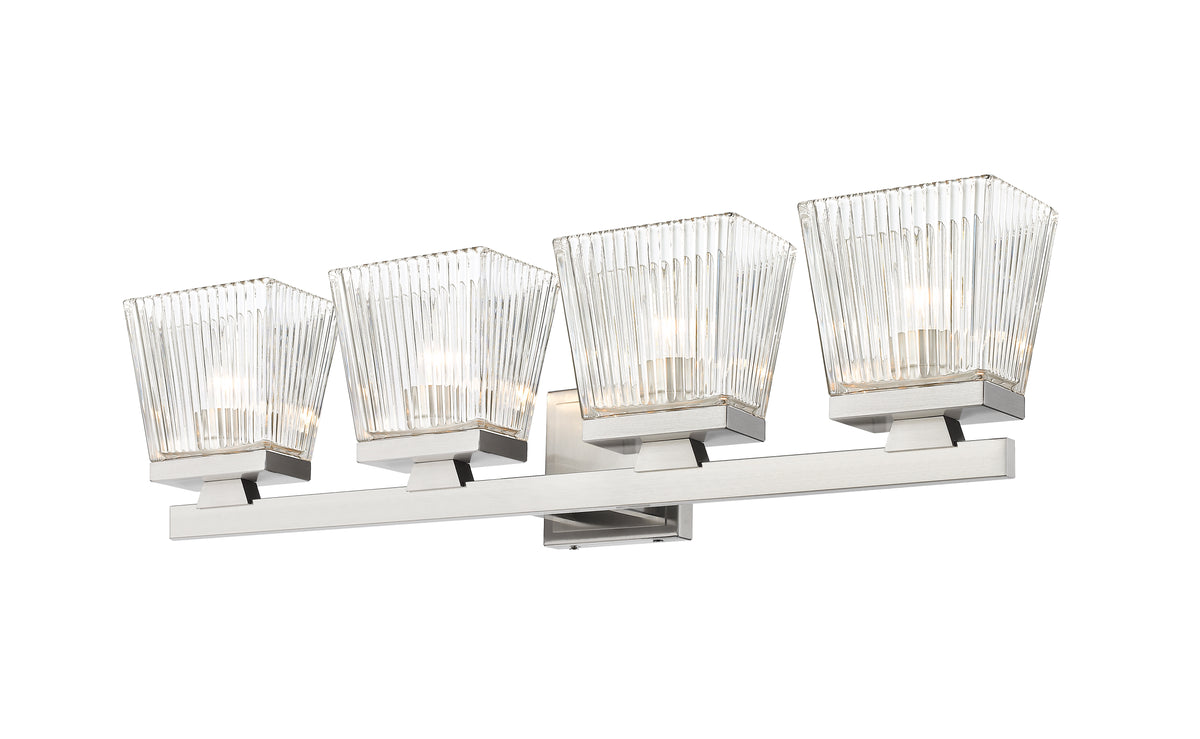 Luminaire de vanité Astor Nickel brossé, Transparent, 29" – vue 4
