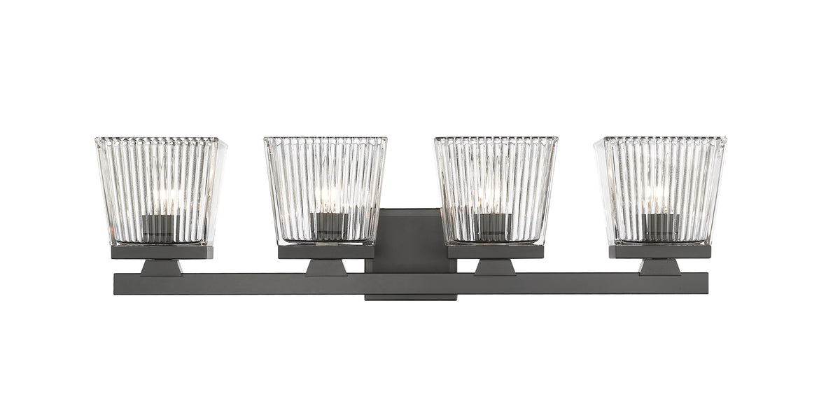 Luminaire de vanité Astor Noir mat, Transparent, 29" – vue 5