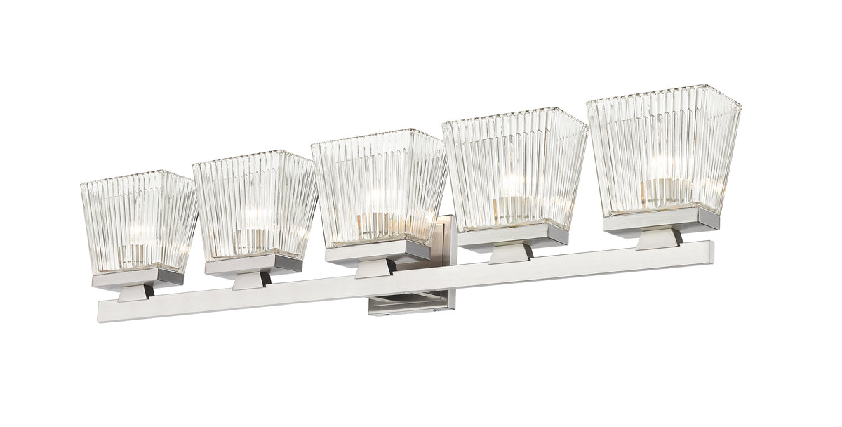 Luminaire de vanité Astor Nickel brossé, Transparent, 36" – vue 4