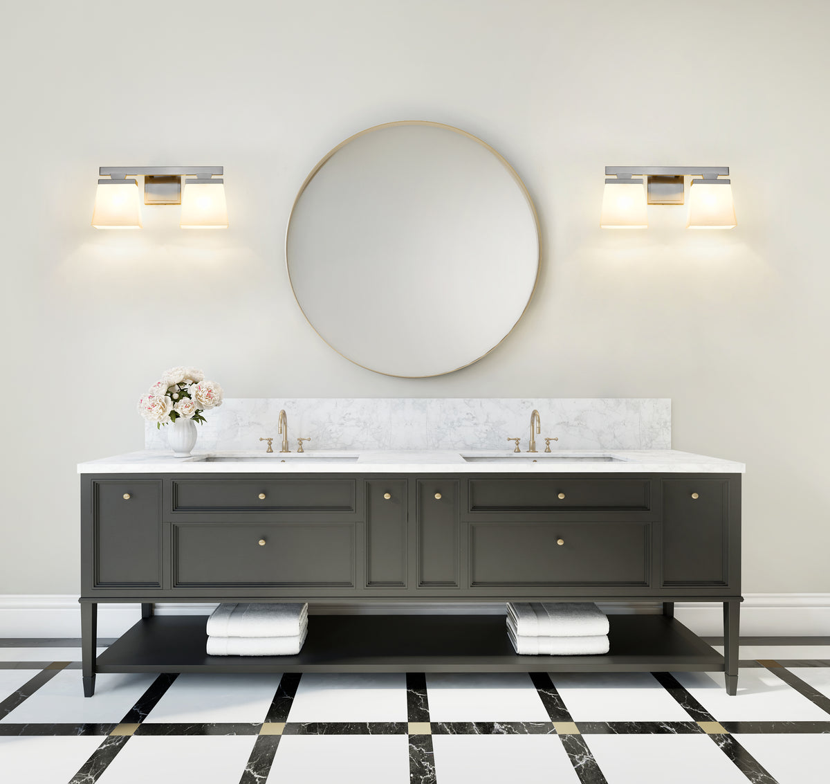 Luminaire de vanité Astor Nickel brossé, Opale givrée, 16" – vue 3