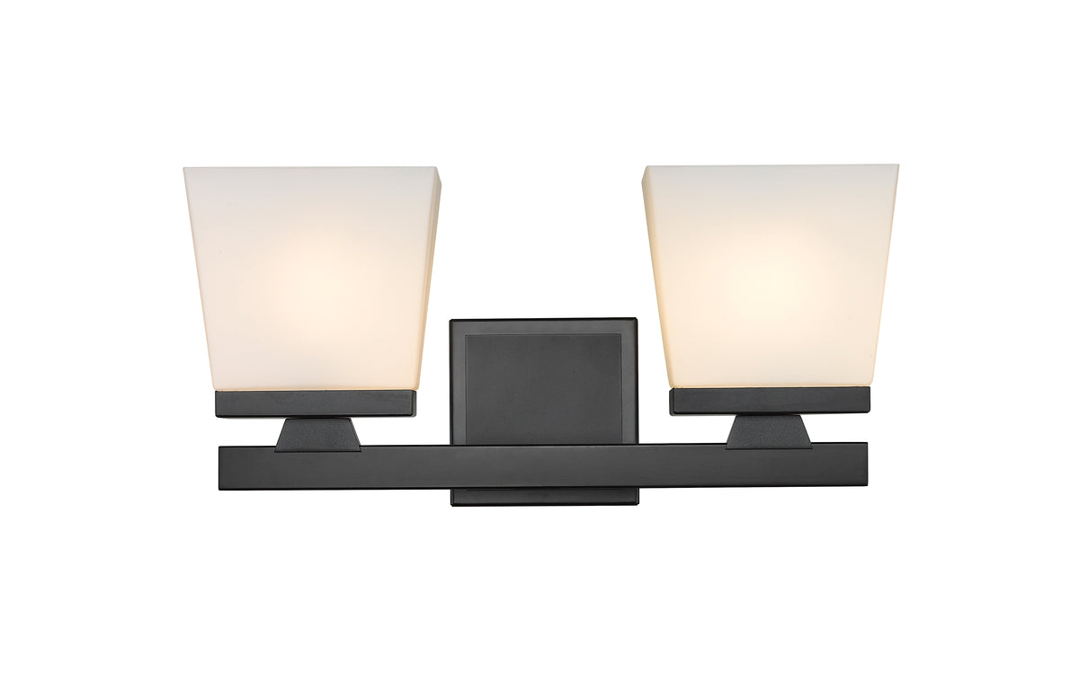 Luminaire de vanité Astor Noir mat, Opale givrée, 16" – vue 5