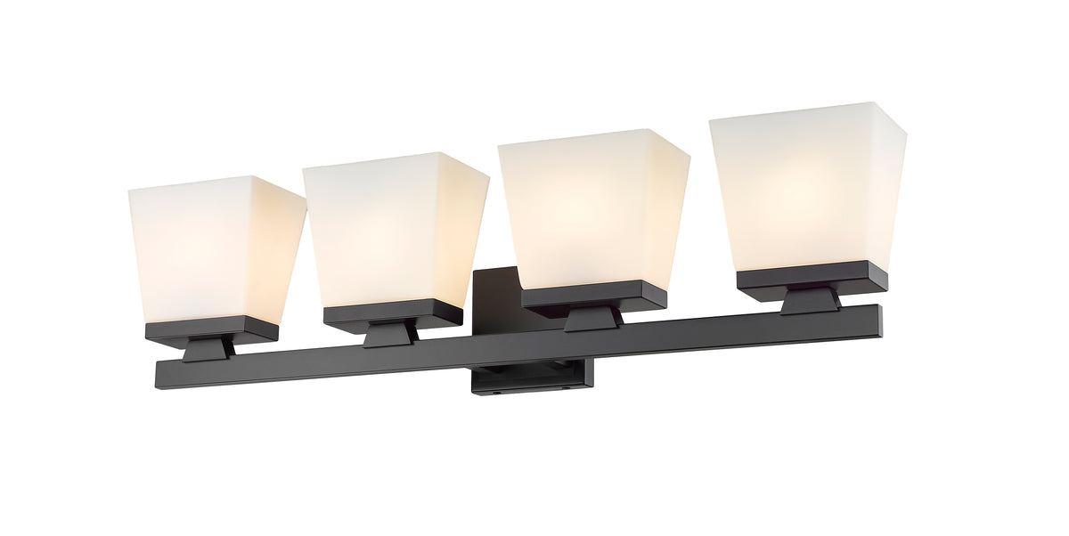 Luminaire de vanité Astor Noir mat, Opale givrée, 29" – vue 4