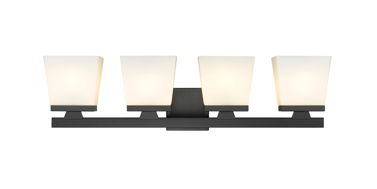 Luminaire de vanité Astor Noir mat, Opale givrée, 29" – vue 5