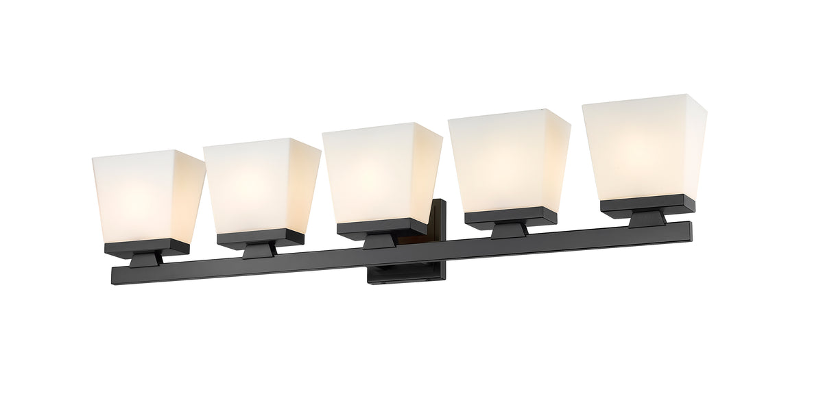 Luminaire de vanité Astor Noir mat, Opale givrée, 36" – vue 4