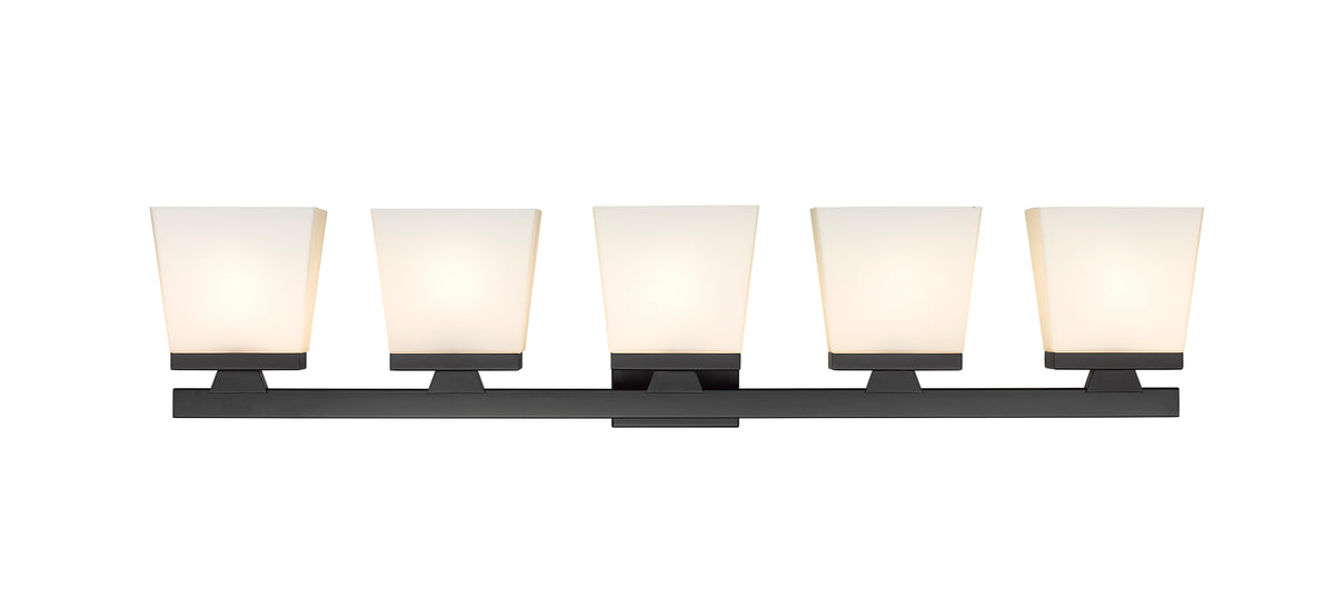 Luminaire de vanité Astor Noir mat, Opale givrée, 36" – vue 5