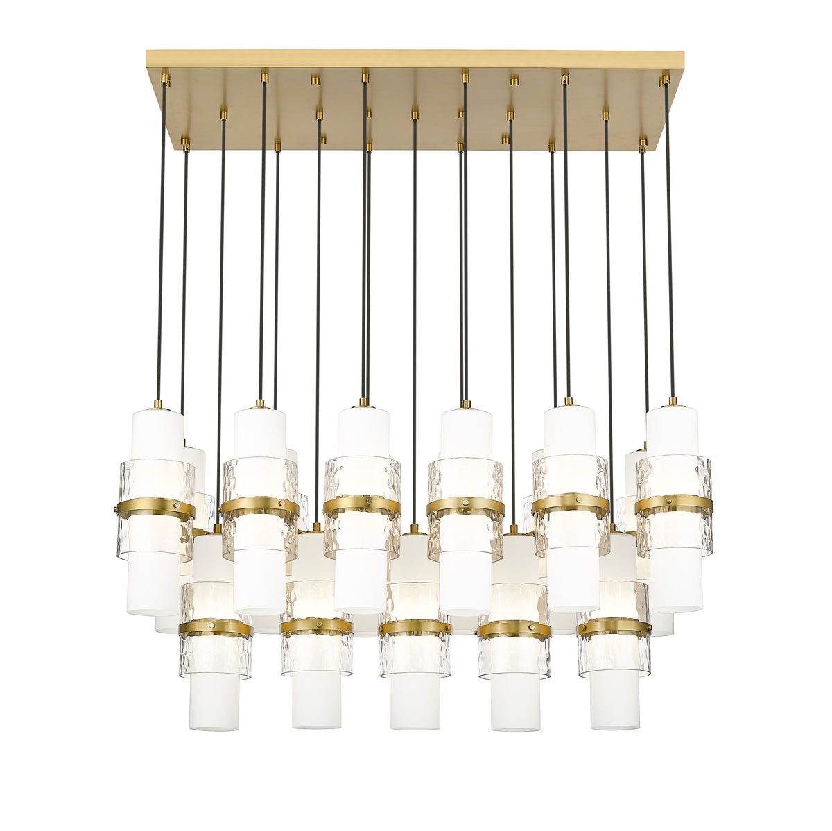 Suspension linéaire multiple Cayden Or moderne, nombre ampoules 17 – vue 4