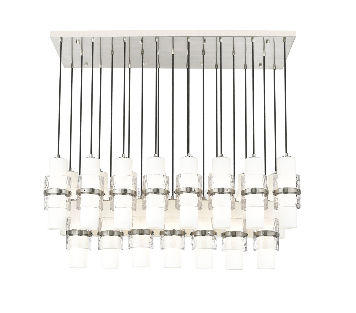 Suspension linéaire multiple Cayden Nickel brossé, nombre ampoules 23 – vue 4