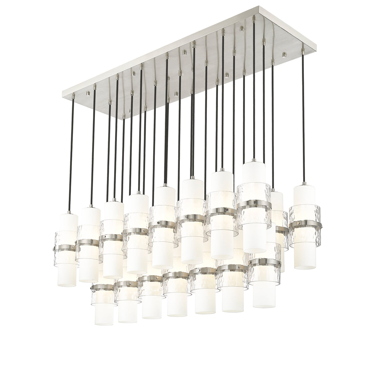 Suspension linéaire multiple Cayden Nickel brossé, nombre ampoules 23 – vue 5