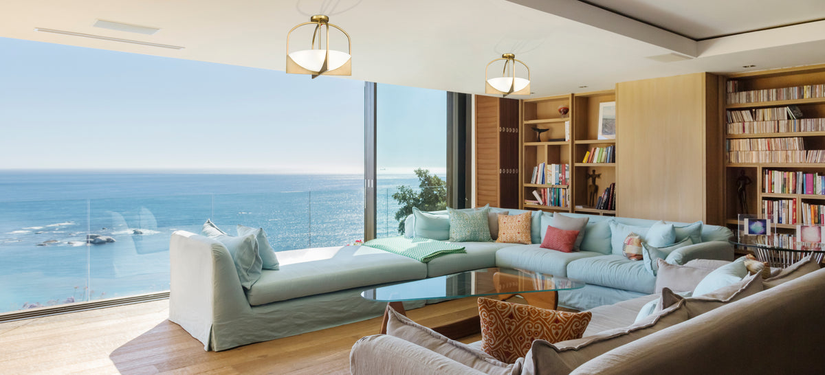 Semi-plafonnier Devon Or moderne – vue 3