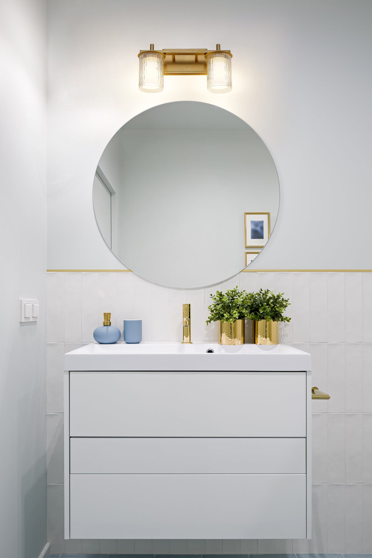 Luminaire de vanité Grayson Or moderne, 16" – vue 3