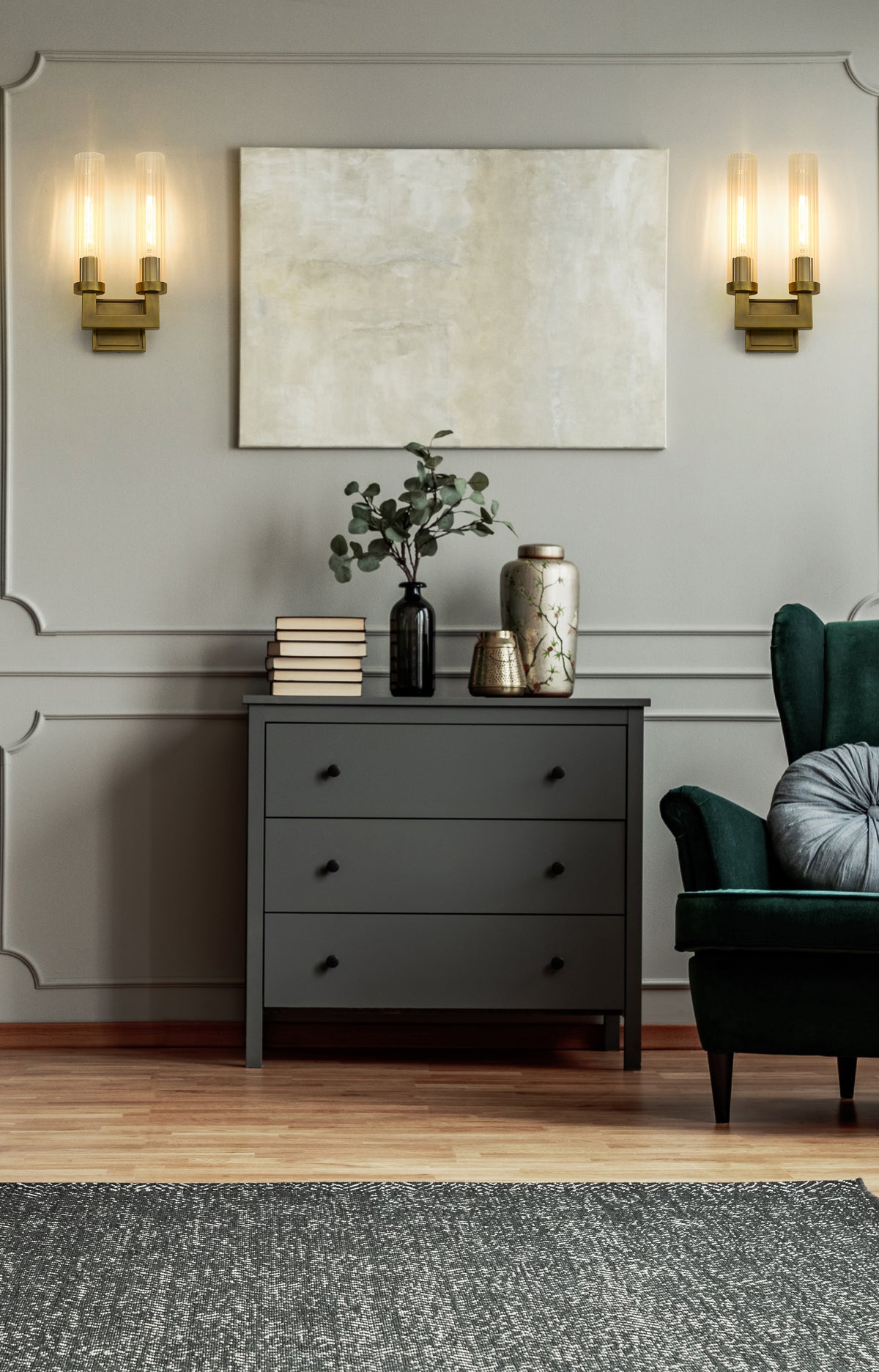 Applique murale Beau Laiton frotté, nombre ampoules 2 – vue 2