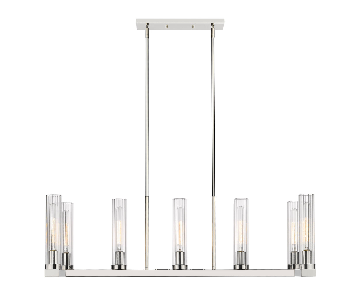 Suspension linéaire Beau Nickel poli, nombre ampoules 7 – vue 4