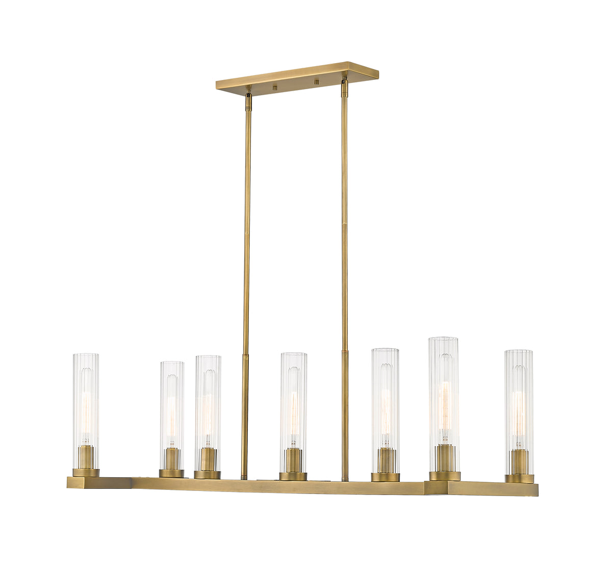 Suspension linéaire Beau Laiton frotté, nombre ampoules 7 – vue 5