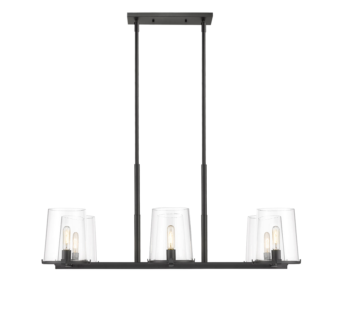 Suspension linéaire Callista Noir mat, nombre ampoules 6 – vue 4