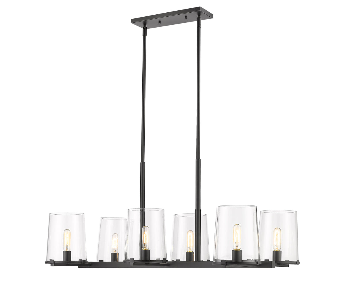 Suspension linéaire Callista Noir mat, nombre ampoules 6 – vue 5