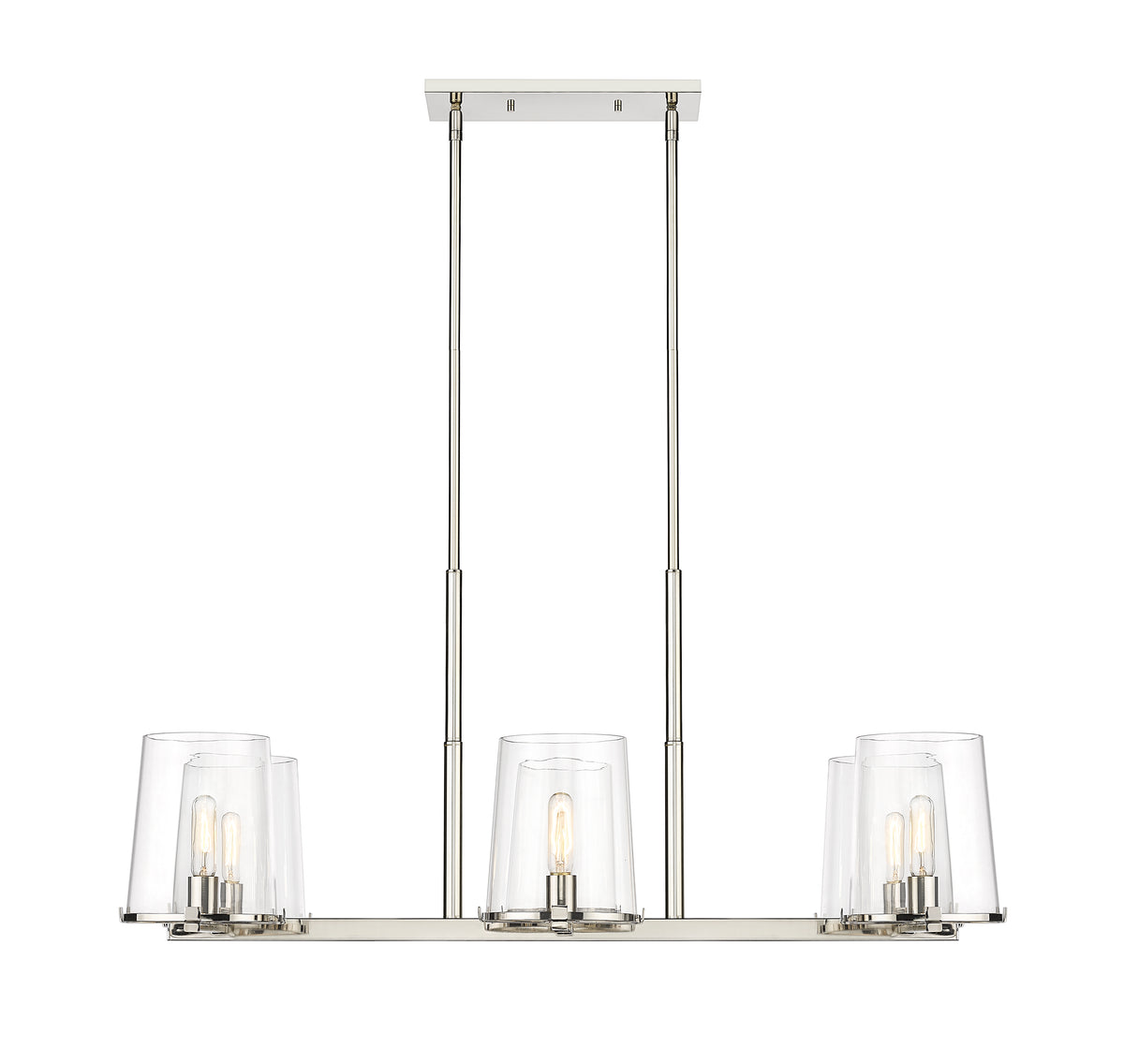 Suspension linéaire Callista Nickel poli, nombre ampoules 6 – vue 4