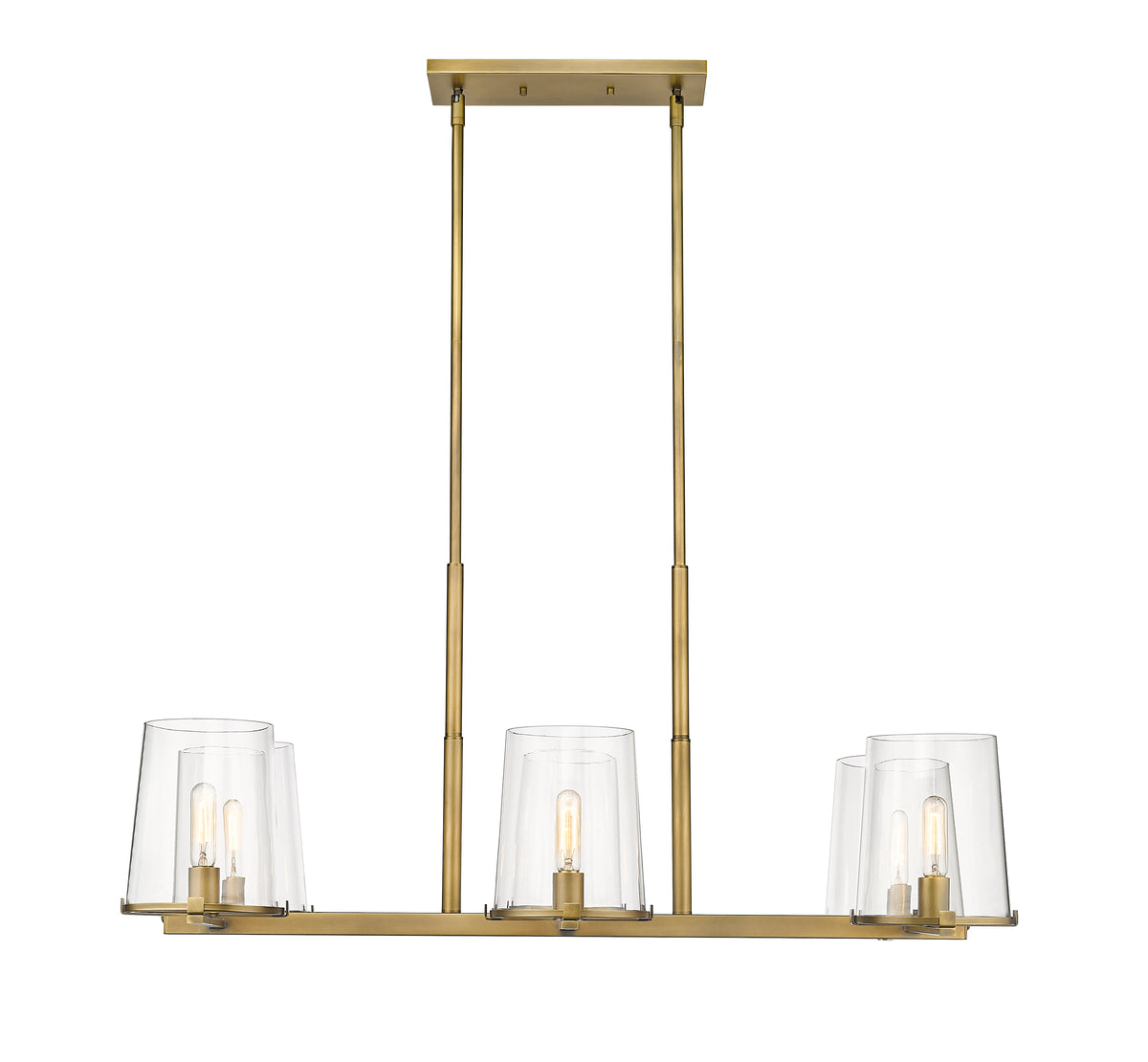 Suspension linéaire Callista Laiton frotté, nombre ampoules 6 – vue 4