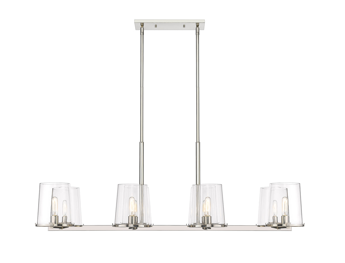 Suspension linéaire Callista Nickel poli, nombre ampoules 8 – vue 4