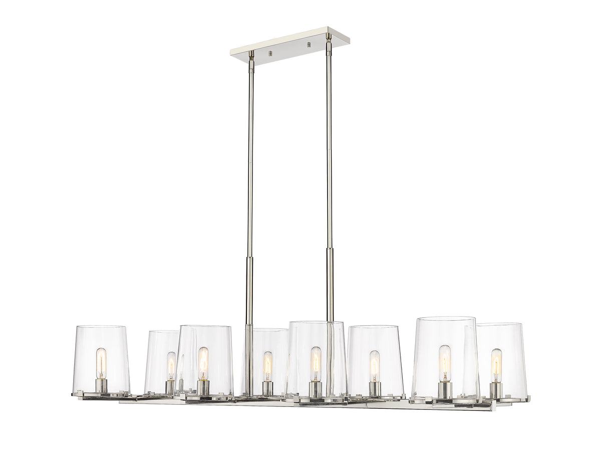 Suspension linéaire Callista Nickel poli, nombre ampoules 8 – vue 5