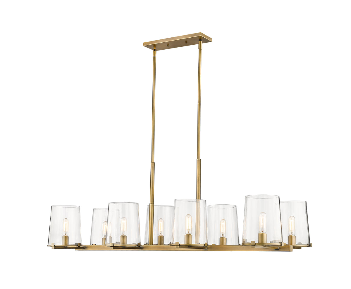 Suspension linéaire Callista Laiton frotté, nombre ampoules 8 – vue 5
