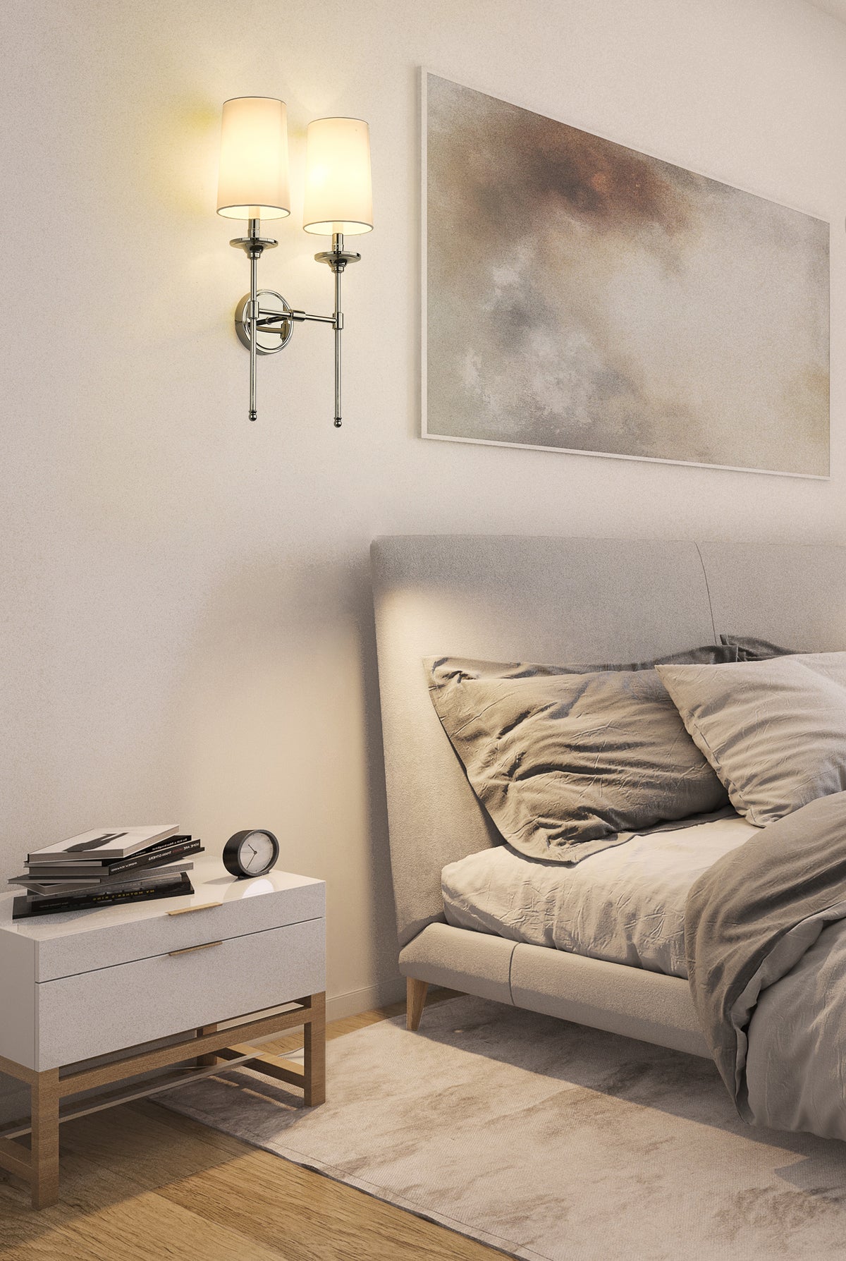 Applique murale Emily Nickel poli, Blanc cassé, 13 3/4" – vue 3