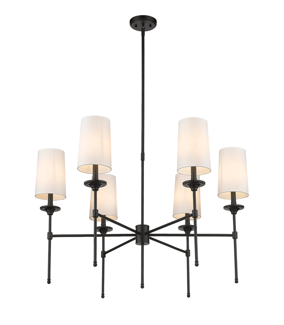 Lustre Emily Noir mat, nombre ampoules 6 – vue 5
