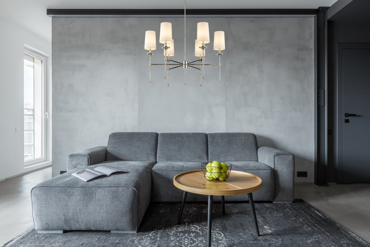 Lustre Emily Nickel poli, nombre ampoules 6 – vue 3