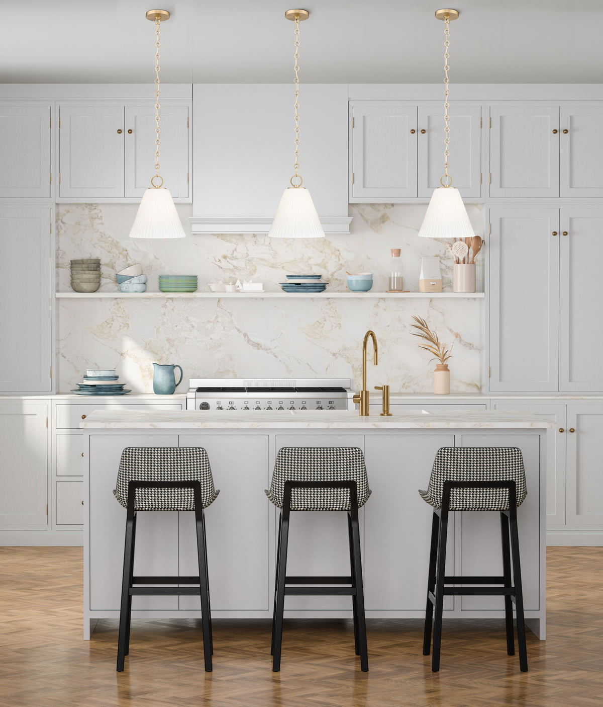 Mini-suspension Alaric Or moderne – vue 3