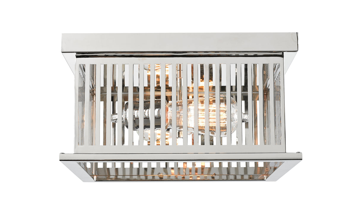 Plafonnier carré Camellia Nickel poli, 12" – vue 2