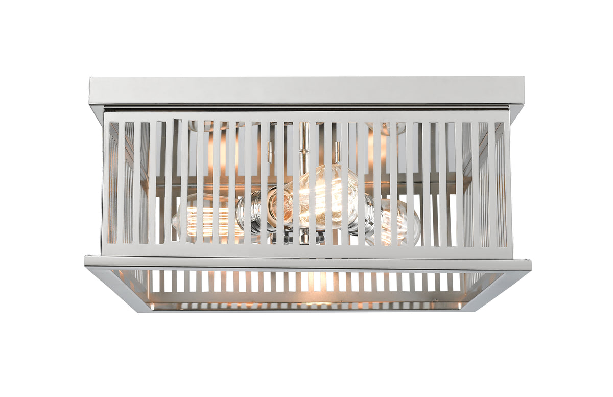 Plafonnier carré Camellia Nickel poli, 15" – vue 2