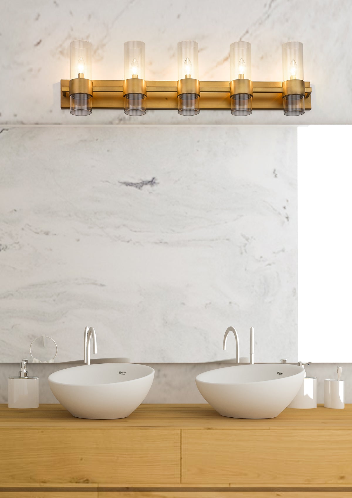 Luminaire de vanité Lawson Laiton frotté, 38" – vue 3