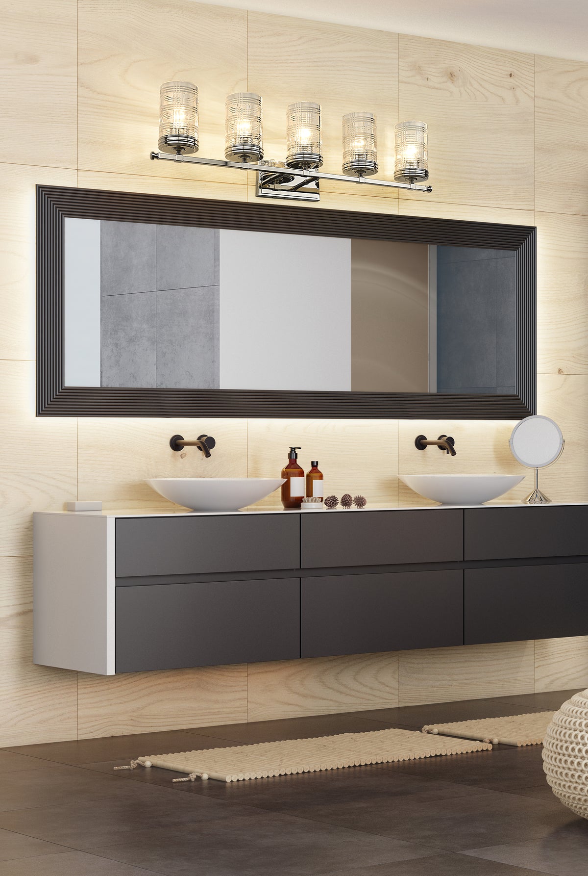 Luminaire de vanité Archer Nickel poli, 38" – vue 3