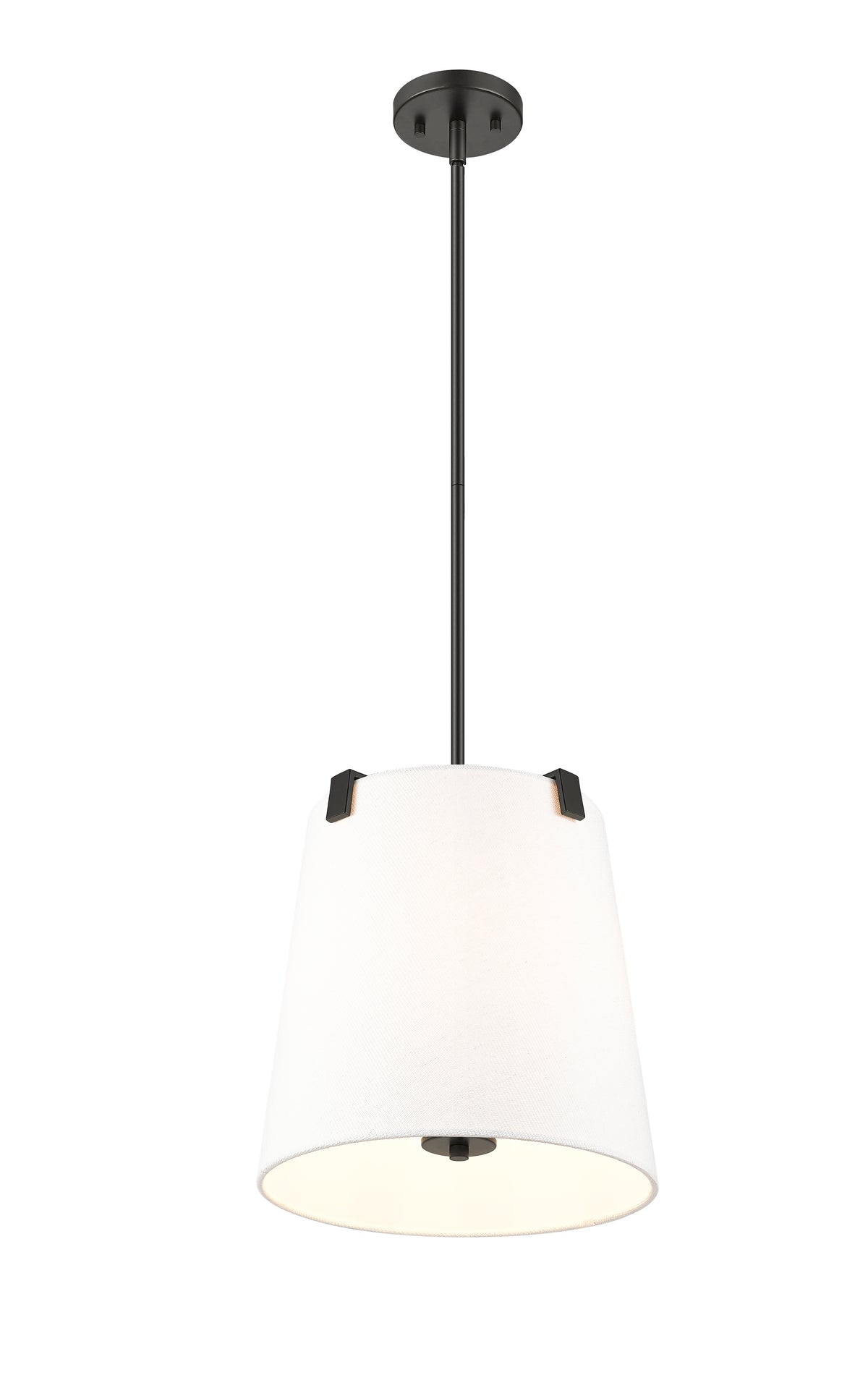 Suspension Weston Noir mat, Lin blanc, 13" – vue 5