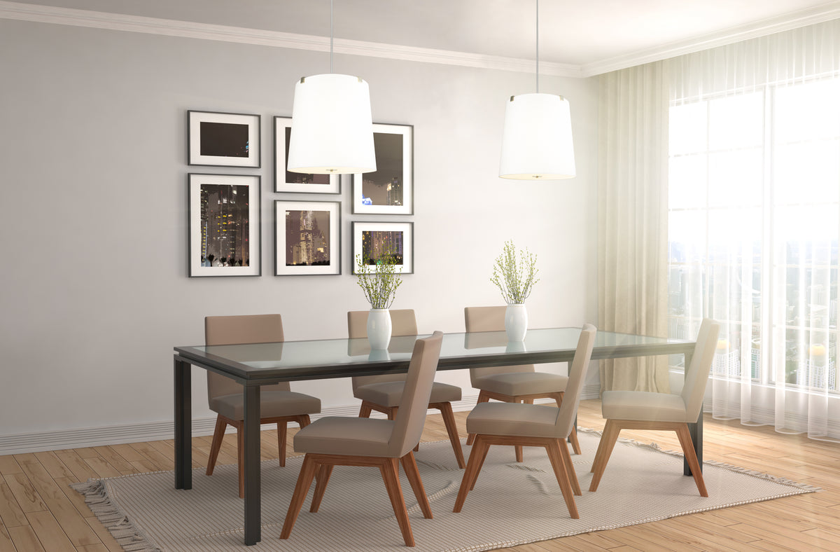 Suspension Weston Nickel brossé, Lin blanc, 24" – vue 3