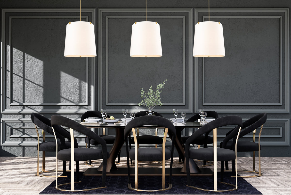 Suspension Weston Or moderne, Lin blanc, 24" – vue 3