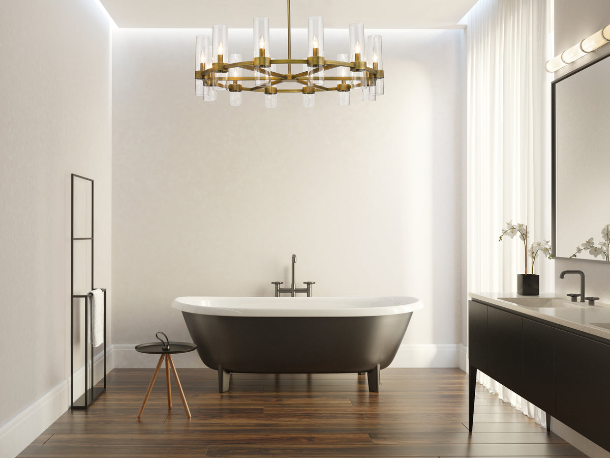 Lustre Datus Laiton frotté, 43 1/2" – vue 3