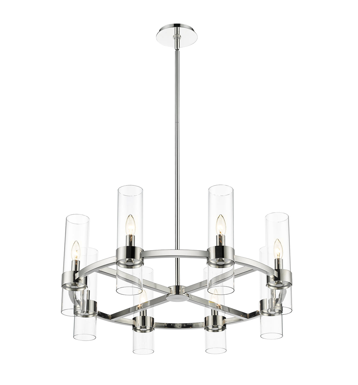 Lustre Datus Nickel poli, 32" – vue 5