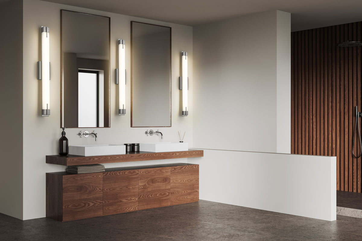 Barre d'éclairage de salle de bain Chase Nickel brossé, 33" – vue 2