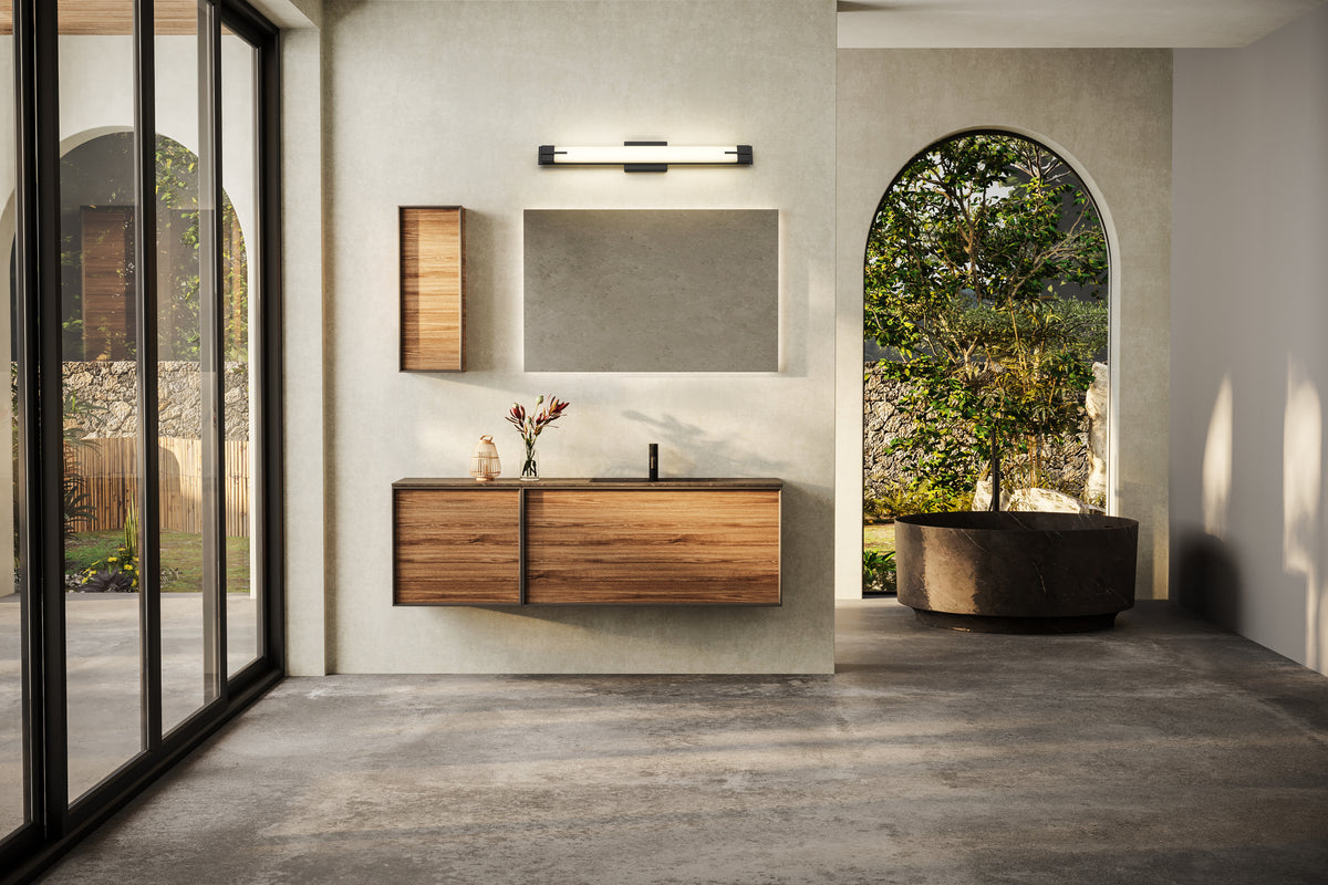 Barre d'éclairage de salle de bain Chase Noir mat, 33" – vue 2
