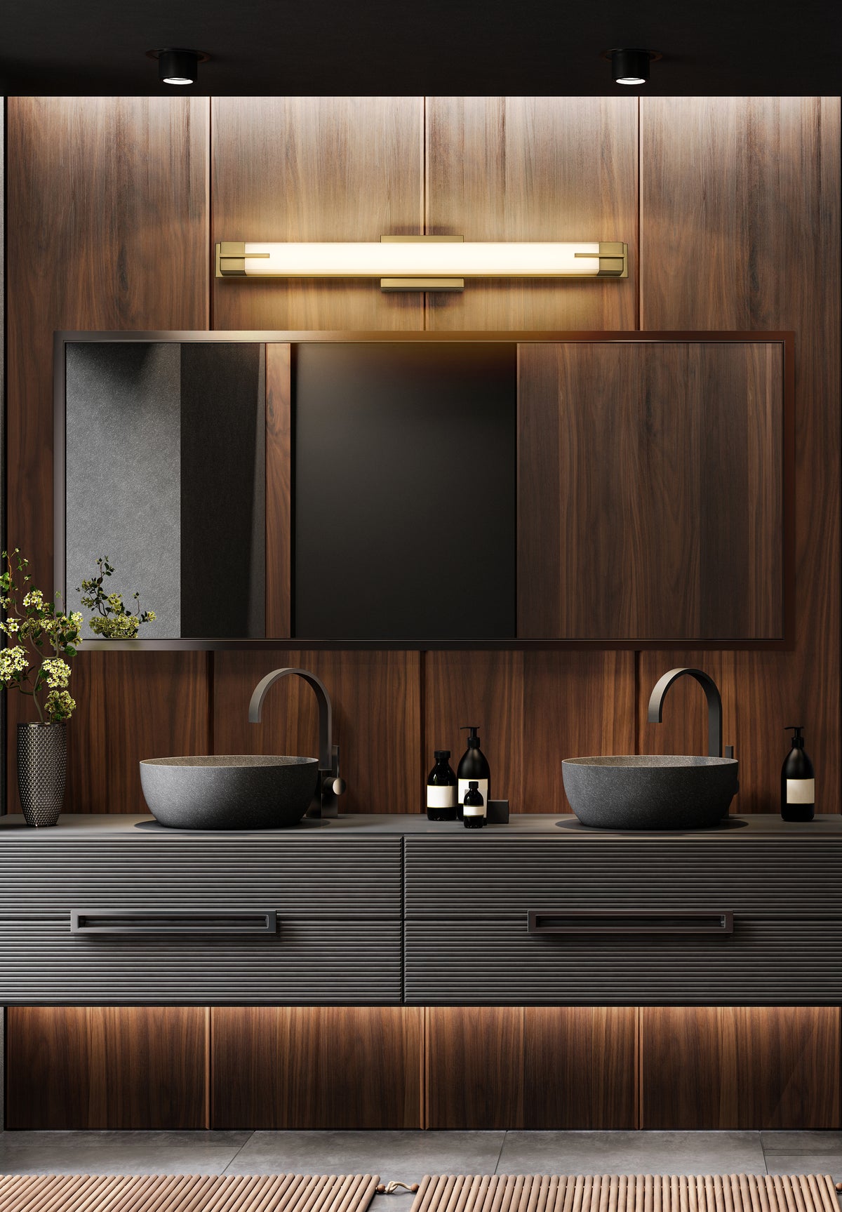 Barre d'éclairage de salle de bain Chase Or moderne, 33" – vue 2