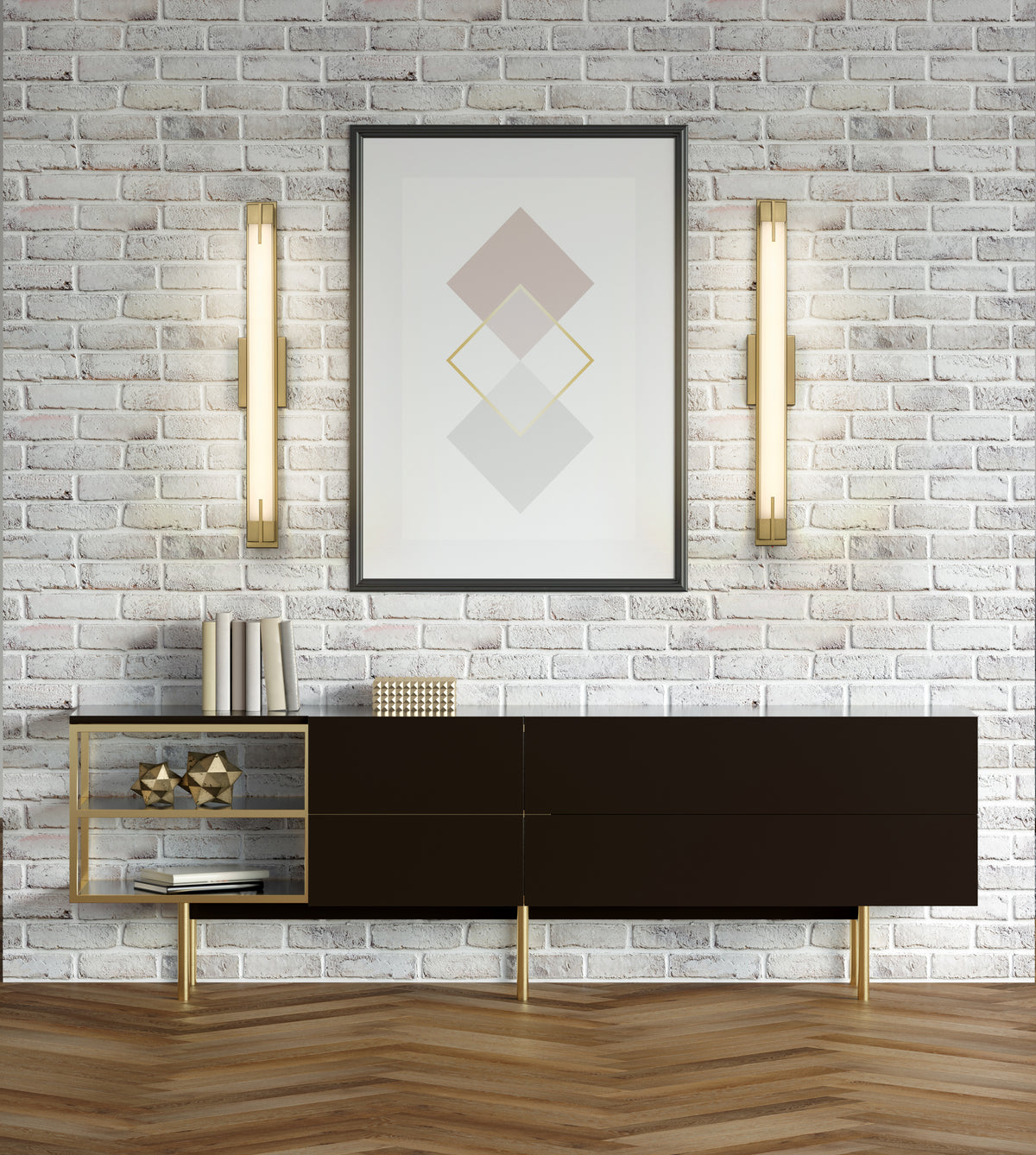 Barre d'éclairage de salle de bain Chase Or moderne, 33" – vue 3