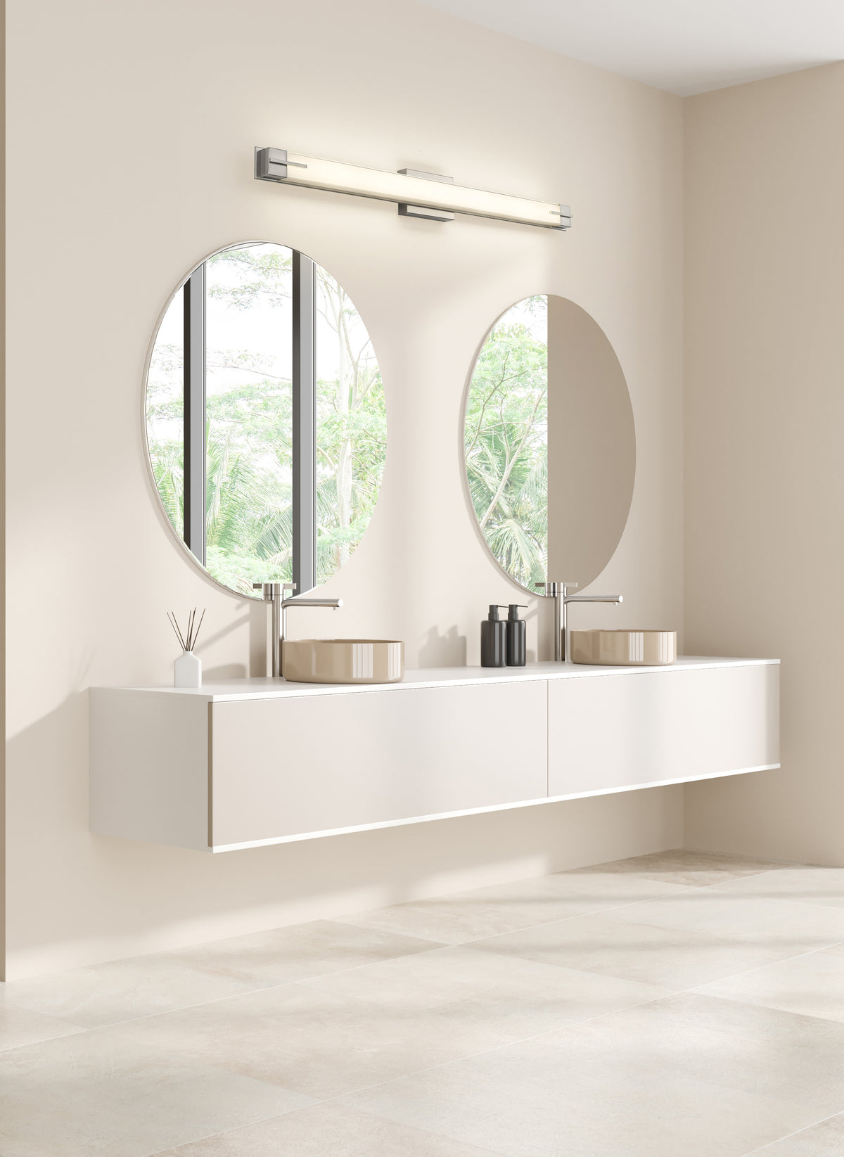 Barre d'éclairage de salle de bain Chase Nickel brossé, 43" – vue 3